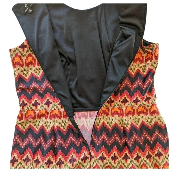 RONNI NICOLE Colorful Chevron Sheath Dress Size 16 - Picture 3 of 6